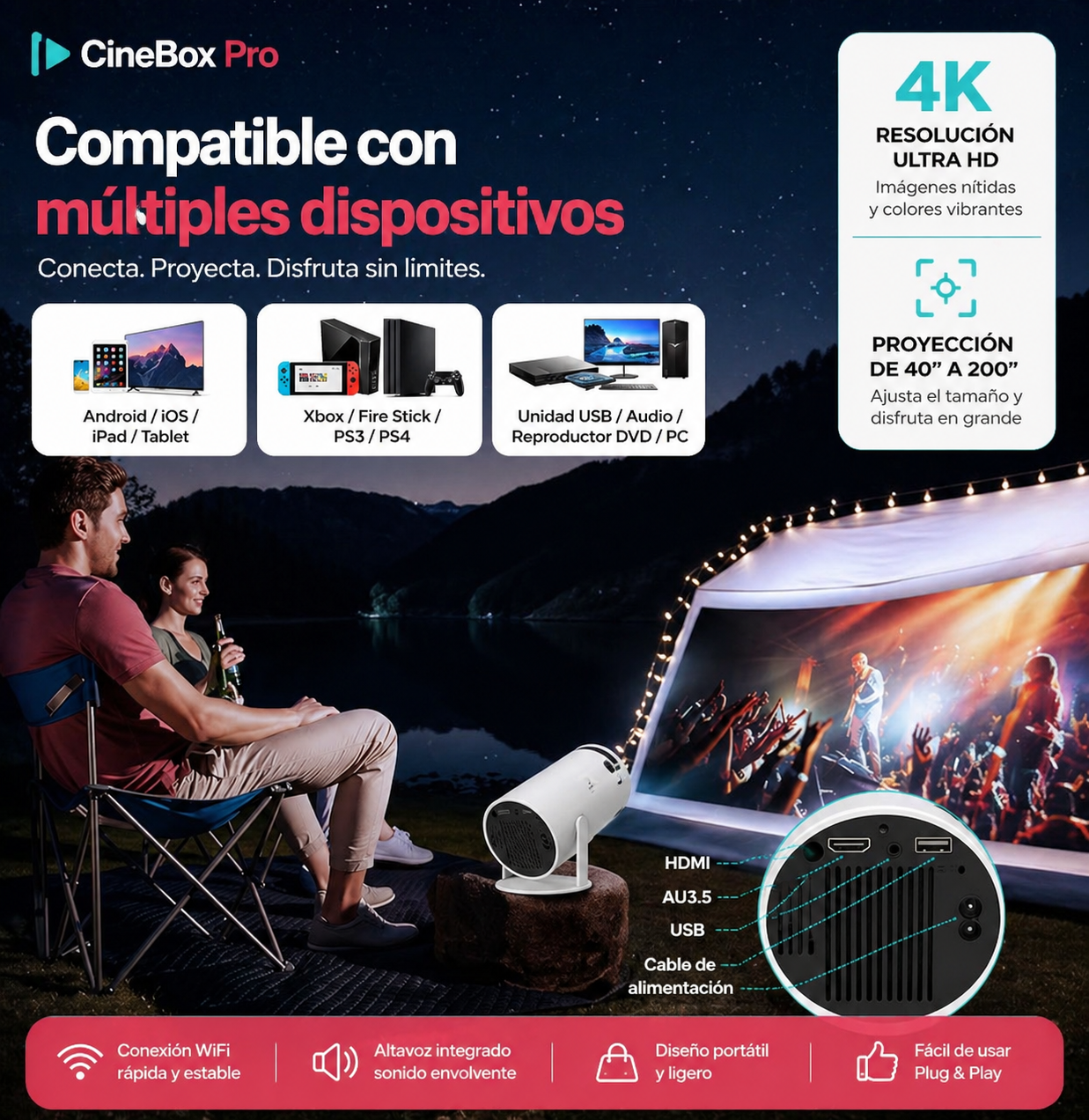 CineBox Pro™ | Tu cine en casa, en segundos