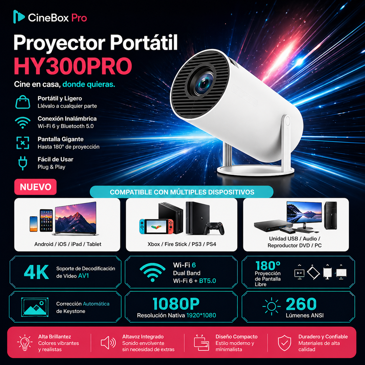 CineBox Pro™ | Tu cine en casa, en segundos