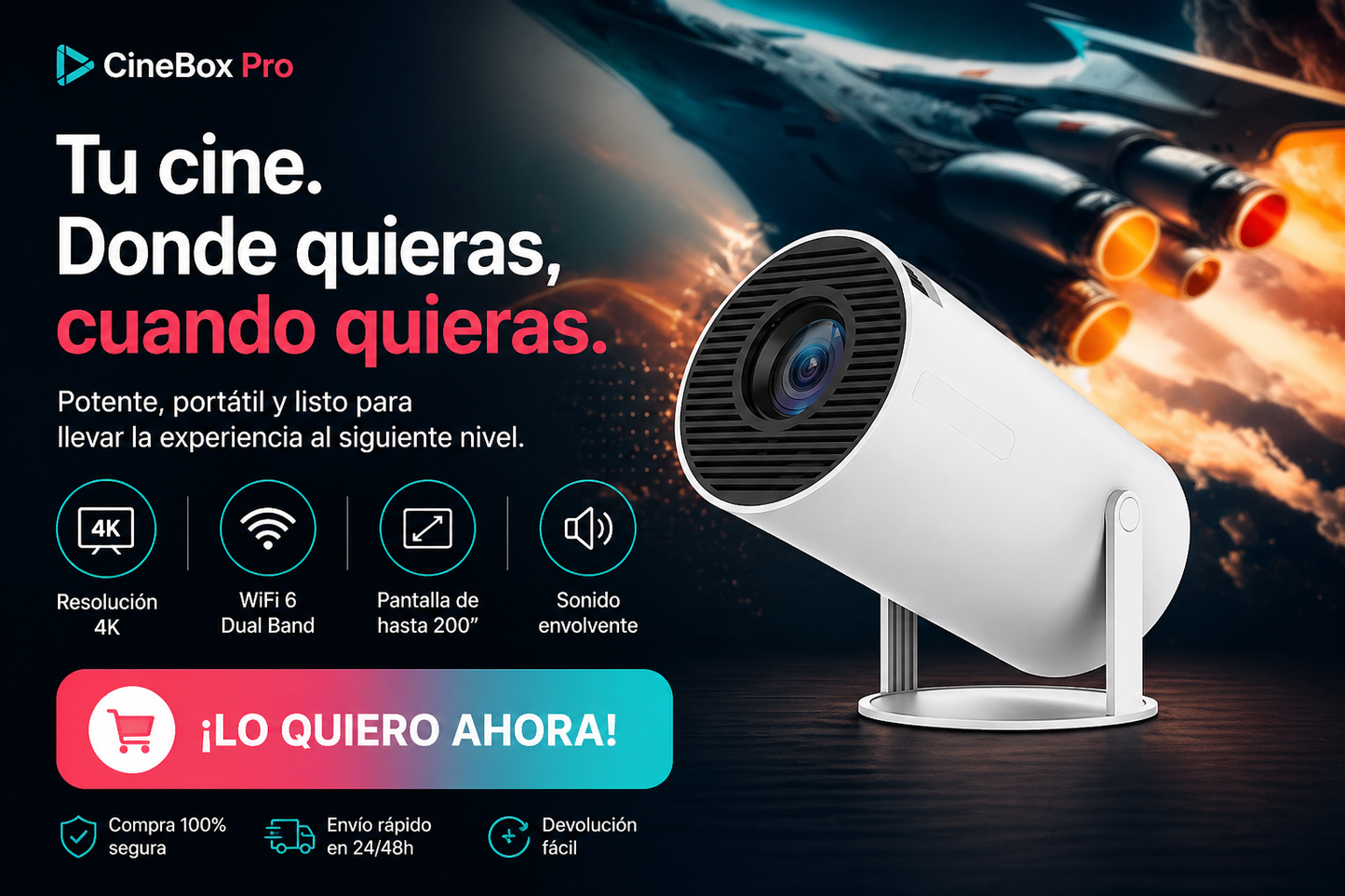 CineBox Pro™ | Tu cine en casa, en segundos